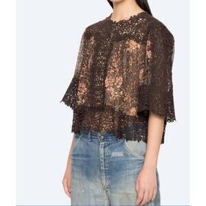 NEW SEA luisa print top in brown